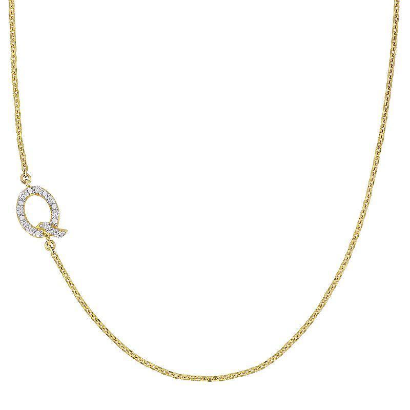 Stella Grace 14k Gold Diamond Accent Initial Necklace, Women's, Size: 18" Product Image