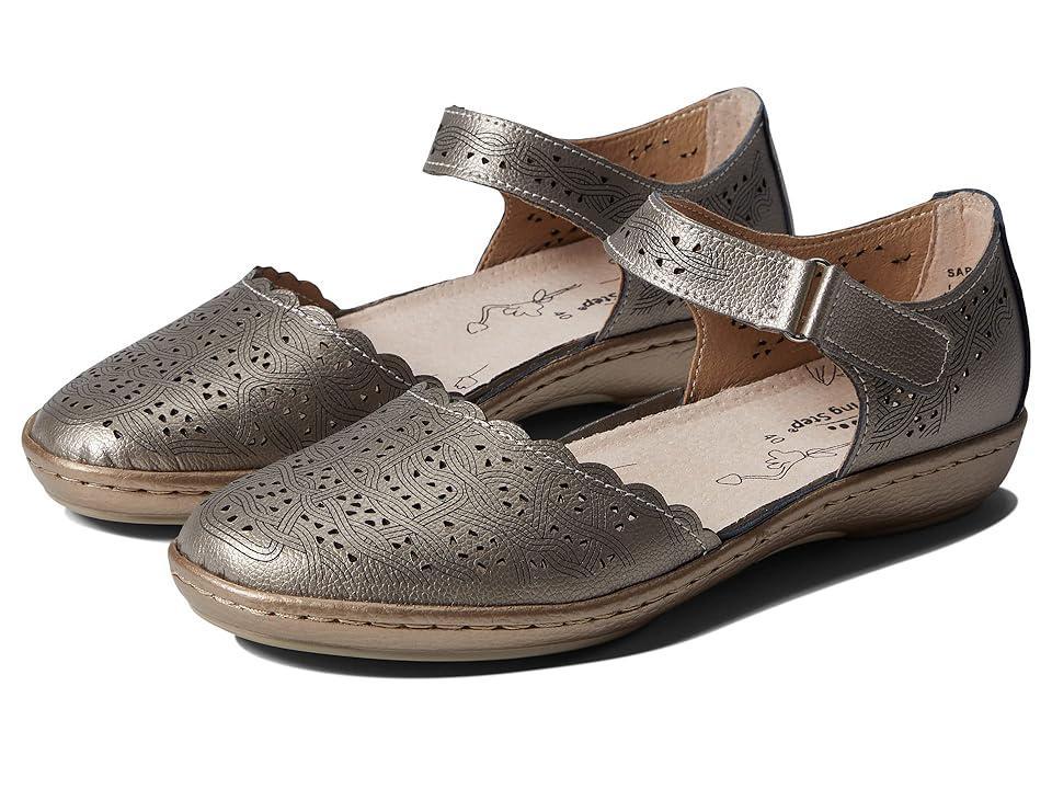 Spring Step Sabriye Womens Leather Mary Jane Shoes Silver Product Image