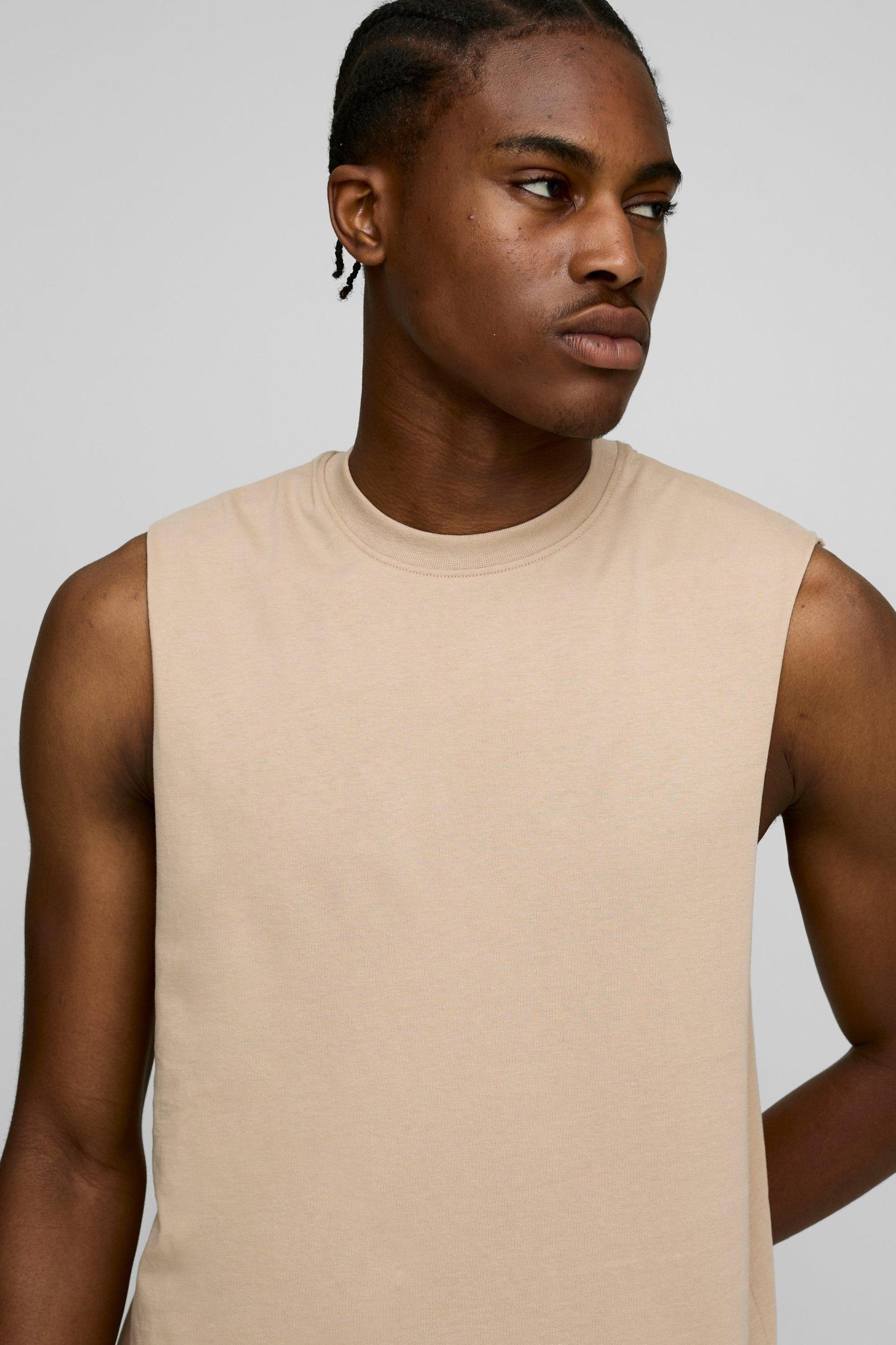 Regular Fit Basic Drop Armhole Tank | boohooMAN USA Product Image