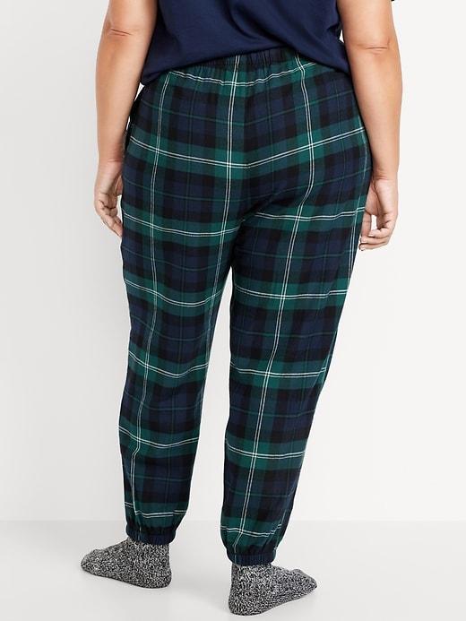 High-Waisted Flannel Pajama Joggers for Women Product Image