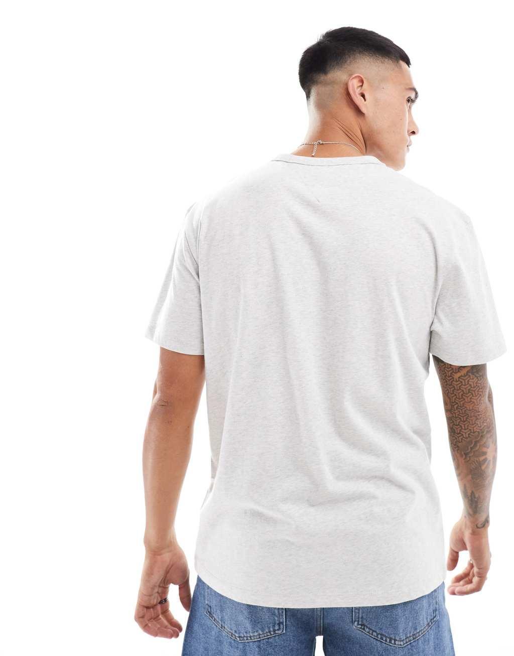 Tommy Jeans regular badge logo t-shirt in gray Product Image
