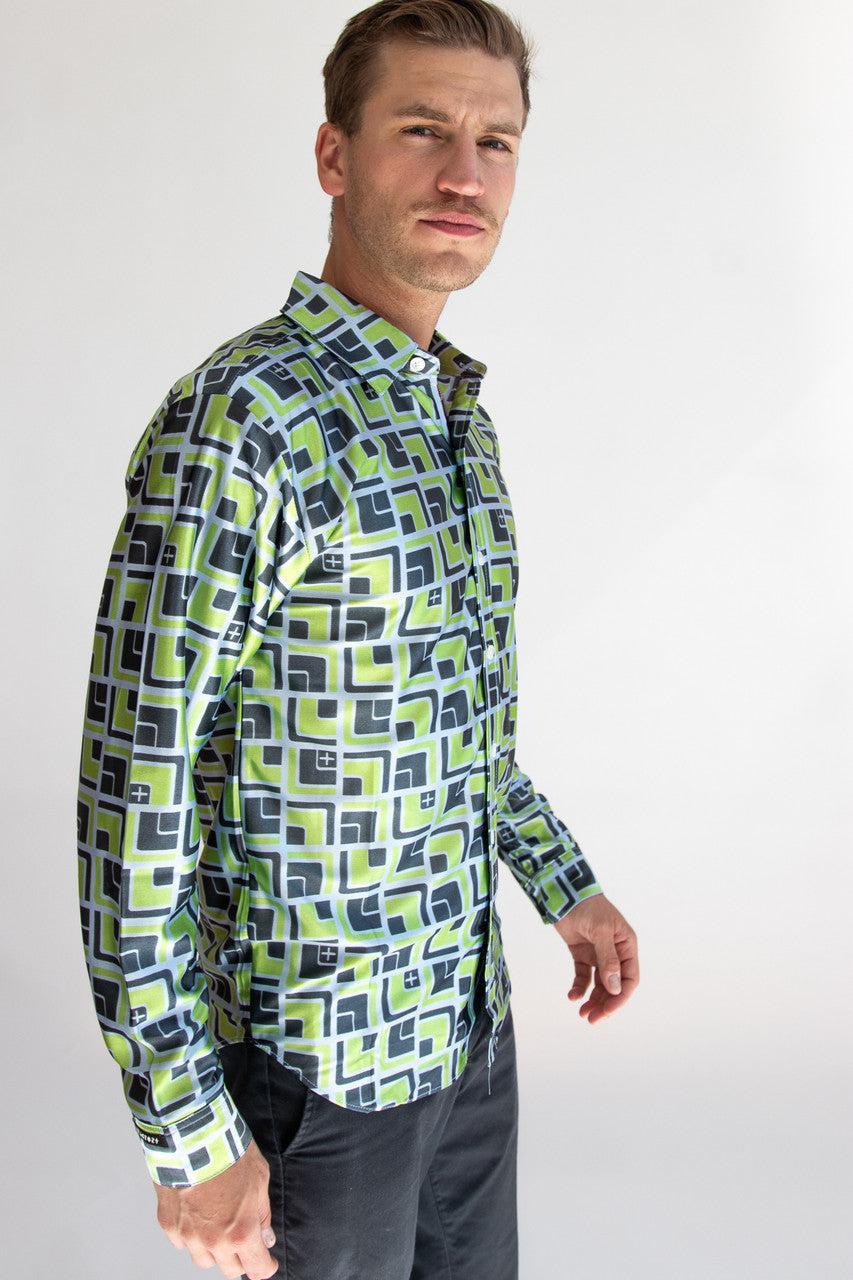 Mod 70's Square Long Sleeve Button Down Shirt Product Image