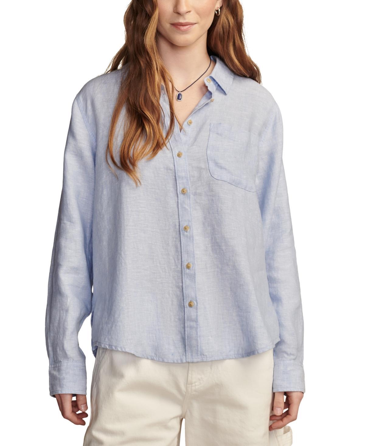 Lucky Brand Womens Linen Prep Button-Front Shirt Product Image