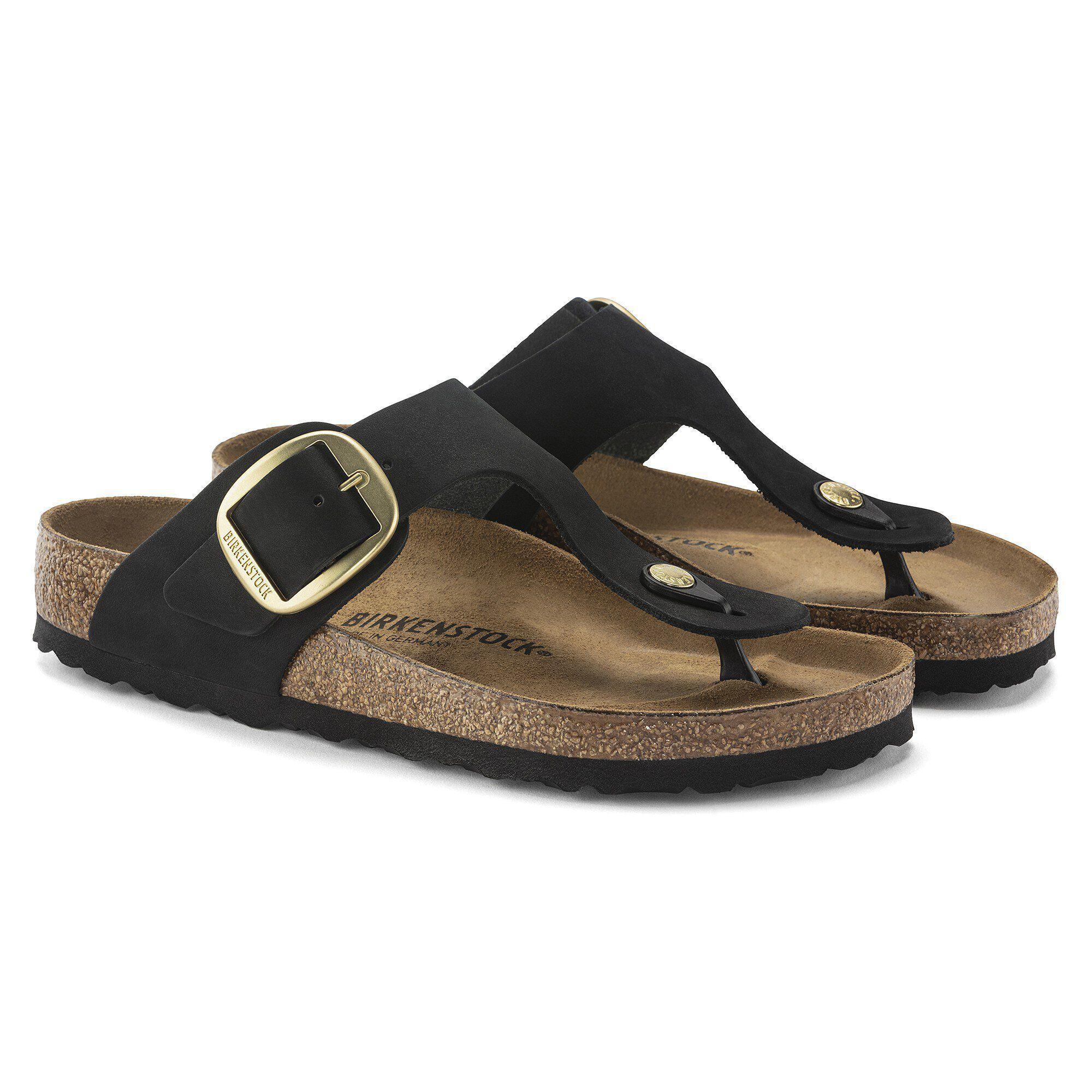 Gizeh Big Buckle Nubuck Leather Black Product Image