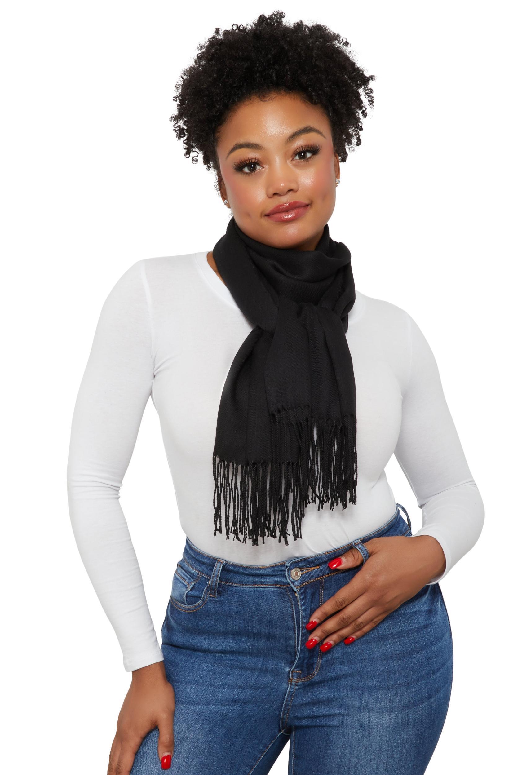 Womens Fringe Detail Pashmina Scarf Product Image