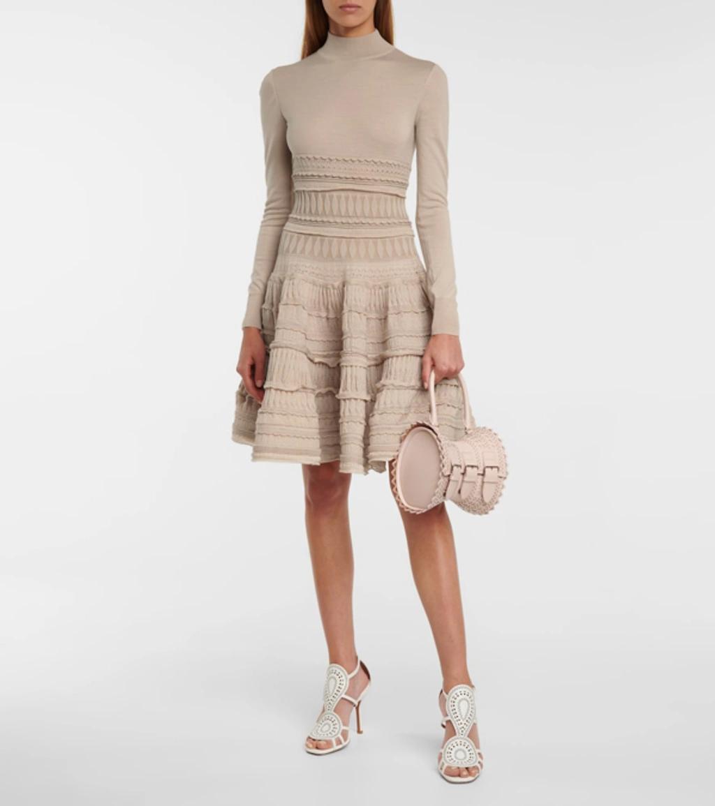 ALAÏA Alaia Edition 2007 High-neck Dress In Beige Wool Crinoline Product Image