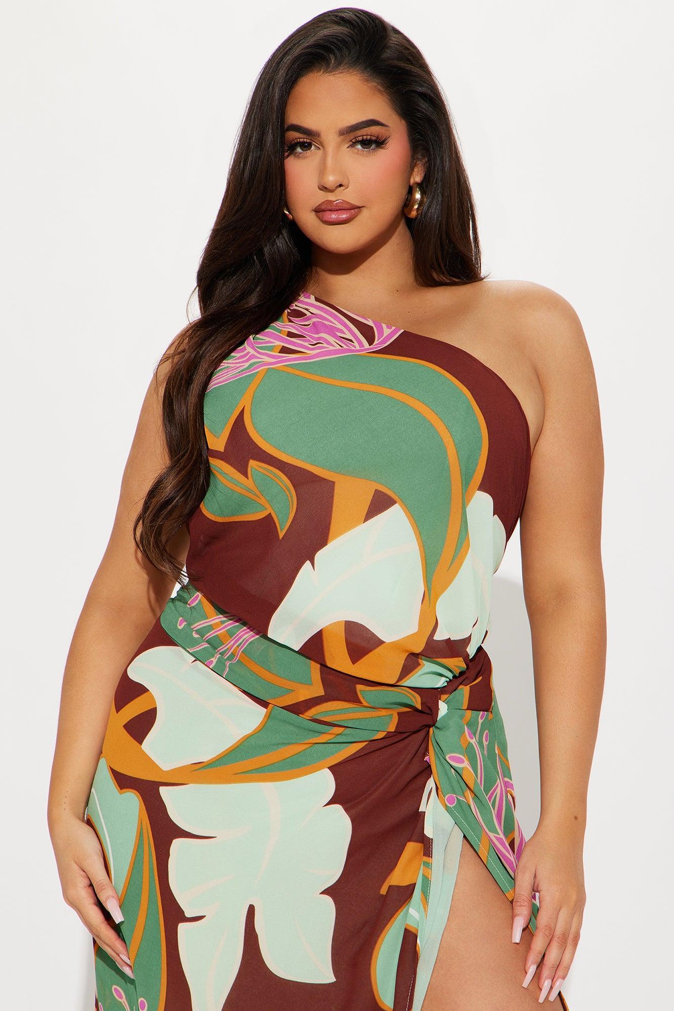 Living Tropical Maxi Dress - Chocolate/Combo Product Image