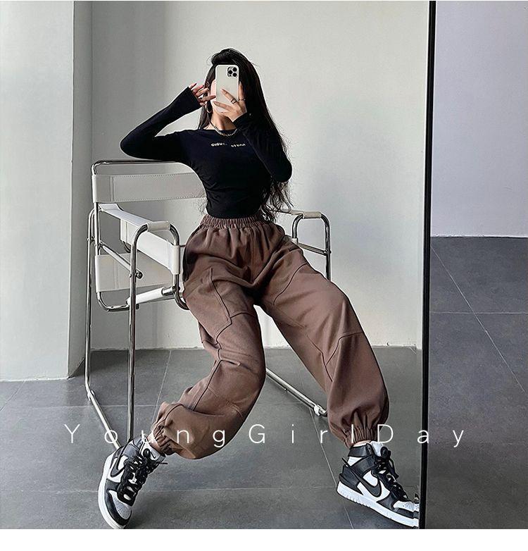 High-Waist Wide-Leg Jogger Sweatpants Product Image
