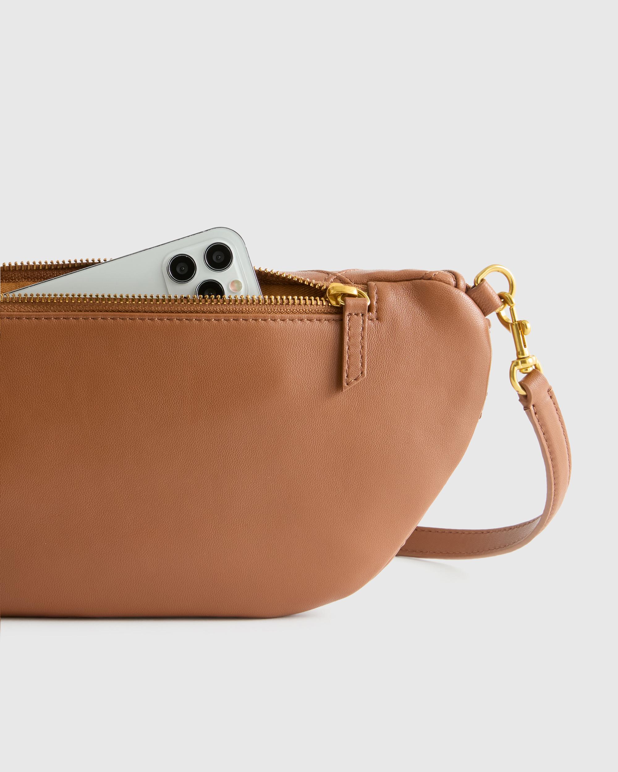 Quince | Women's Italian Leather Diamond Stitch Sling Product Image
