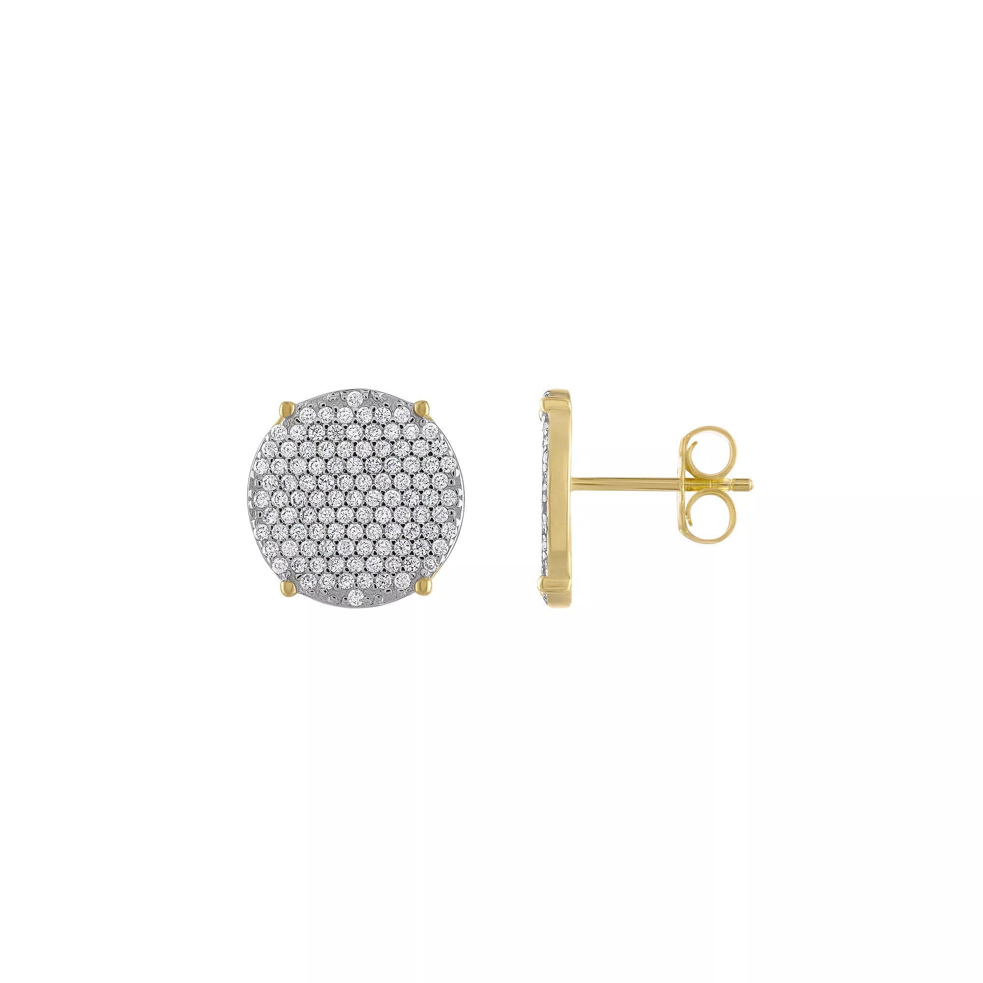 Designs by Gioelli Men's Cubic Zirconia Pave Stud Earrings, White Product Image