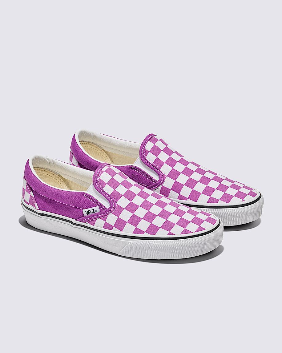 Classic Slip-On Checkerboard Shoe in Willowherb Purple / White| Vans US Product Image