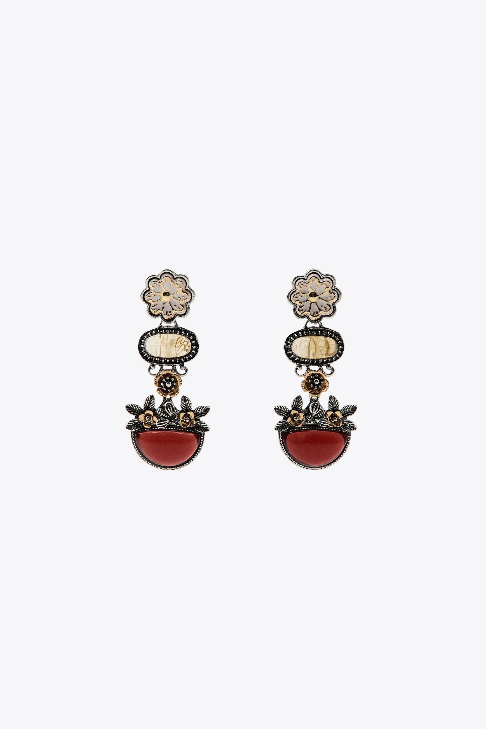 FLORAL RESIN PIECE EARRINGS Product Image