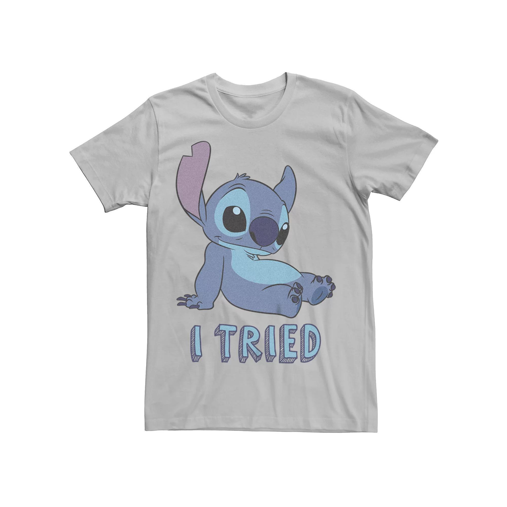 Disney's Lilo & Stitch Men's I Tried Tee, Size: Medium, Silver Product Image