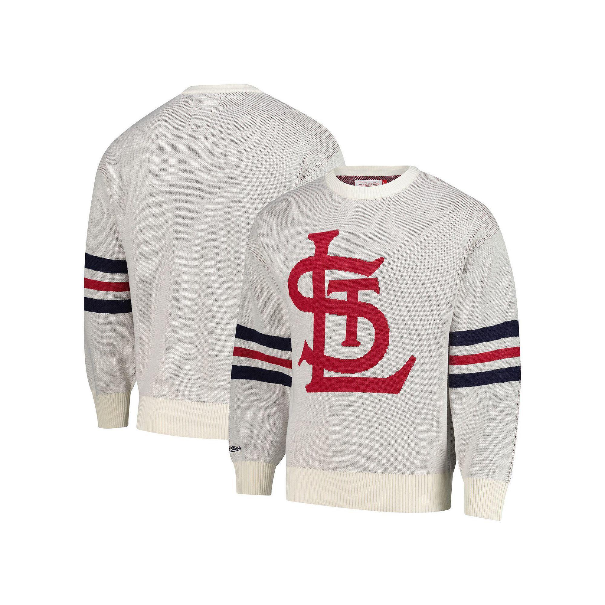 Men's Mitchell & Ness Cream St. Louis Cardinals Retro Pullover Sweater, Size: 3XL, Beige Product Image