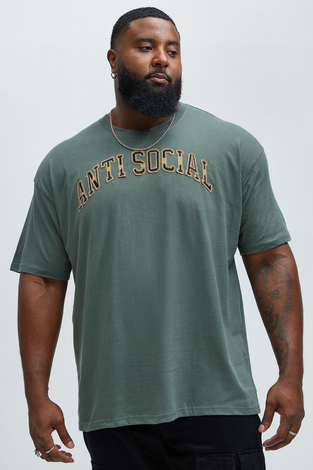 Anti-Social Short Sleeve Tee - Olive Product Image