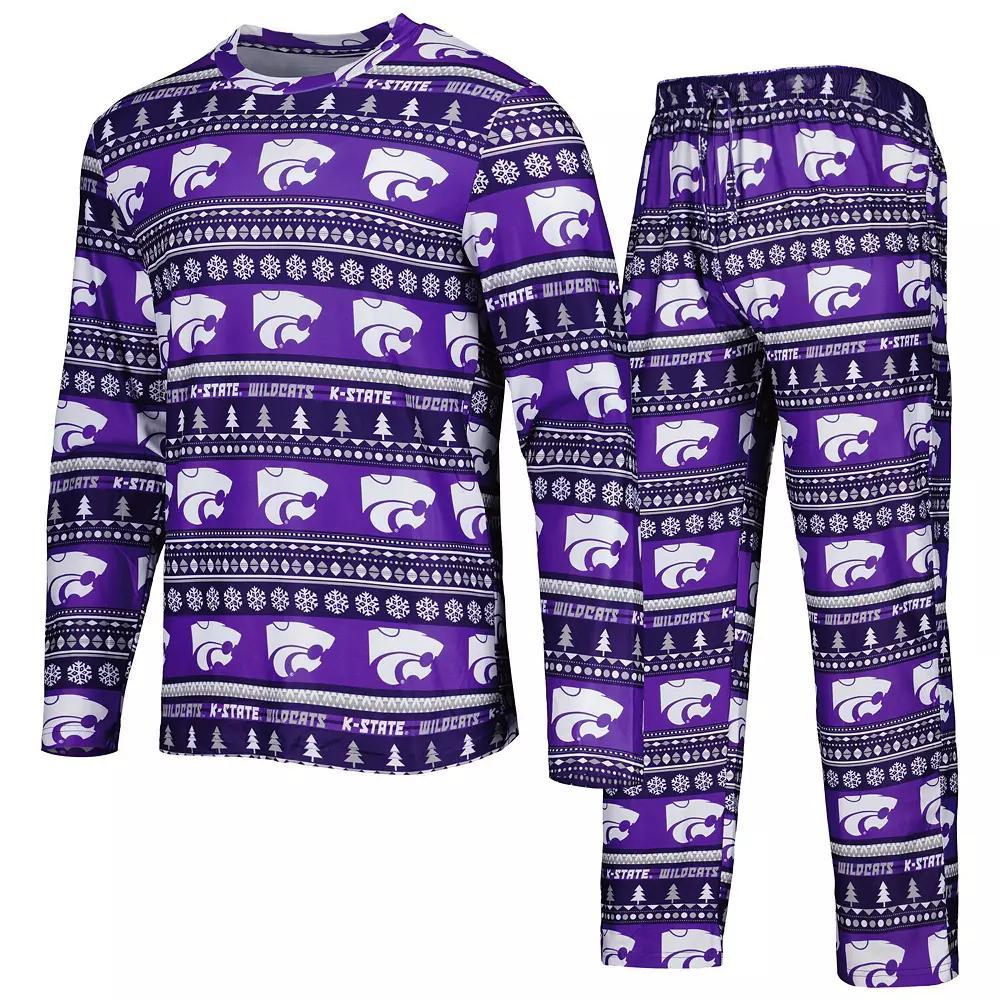 Men's Concepts Sport Purple Kansas State Wildcats Swivel Long Sleeve T-Shirt & Pants Sleep Set, Size: Medium Product Image