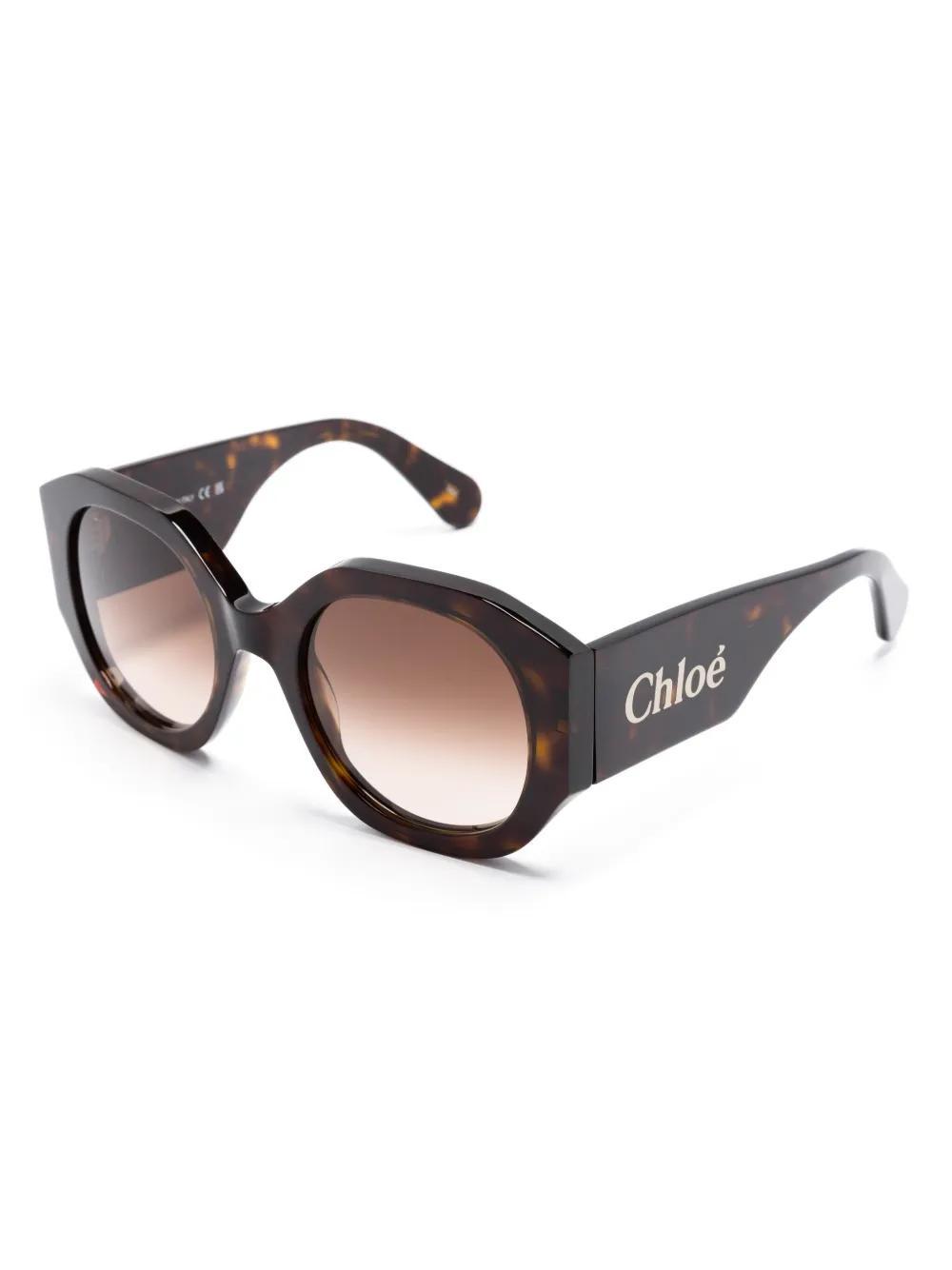 CHLOÉ Square-frame Sunglasses In 002 Havana Havana Brown Product Image