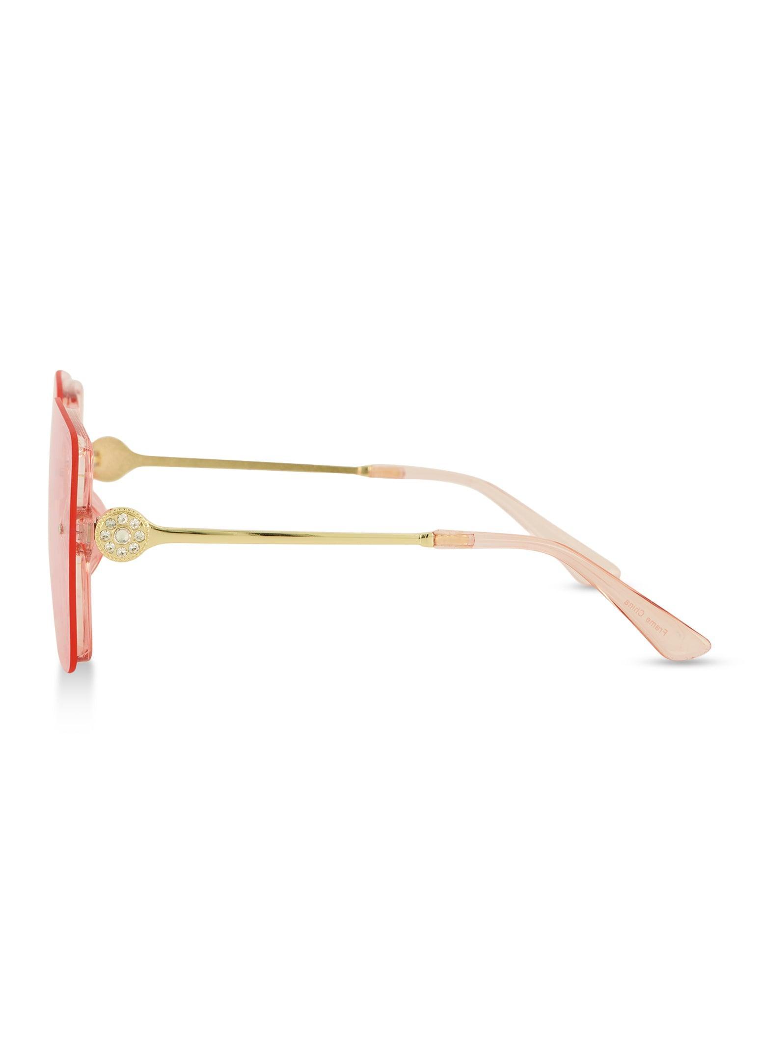 Rimless Oversized Square Sunglasses Female Product Image