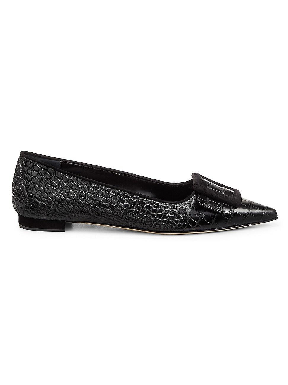 Womens Maysale Embossed Leather & Suede Flats Product Image