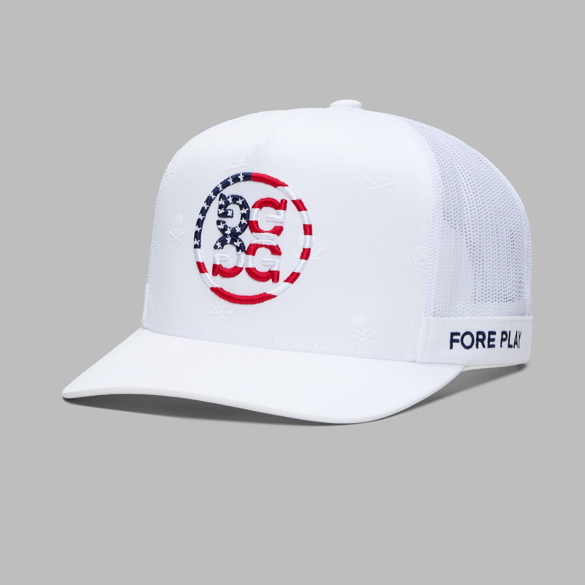 SKULLS & STRIPES TALL TRUCKER HAT Product Image