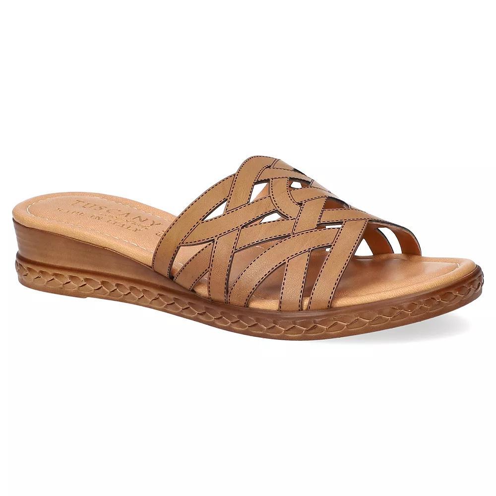 Easy Street Edda Tuscany Women's Wedge Slide Sandals, Size: 8, Red Product Image