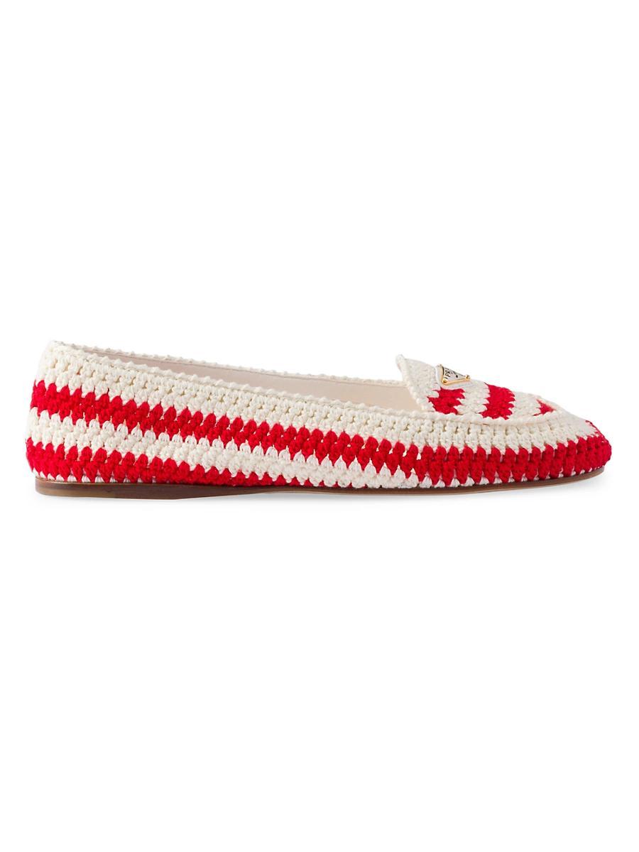 Prada Womens Crochet Loafers Product Image