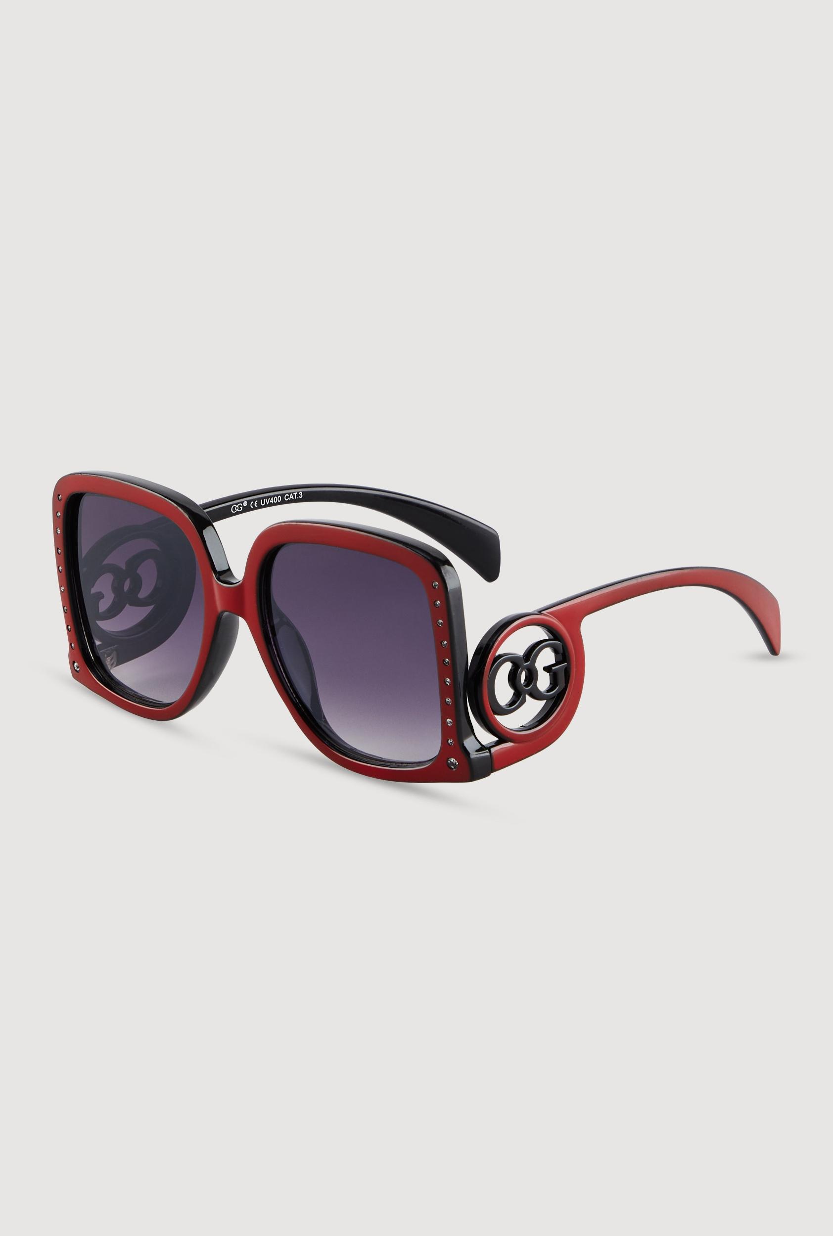 Oversized Rhinestone Detail Ombre Sunglasses Female Product Image
