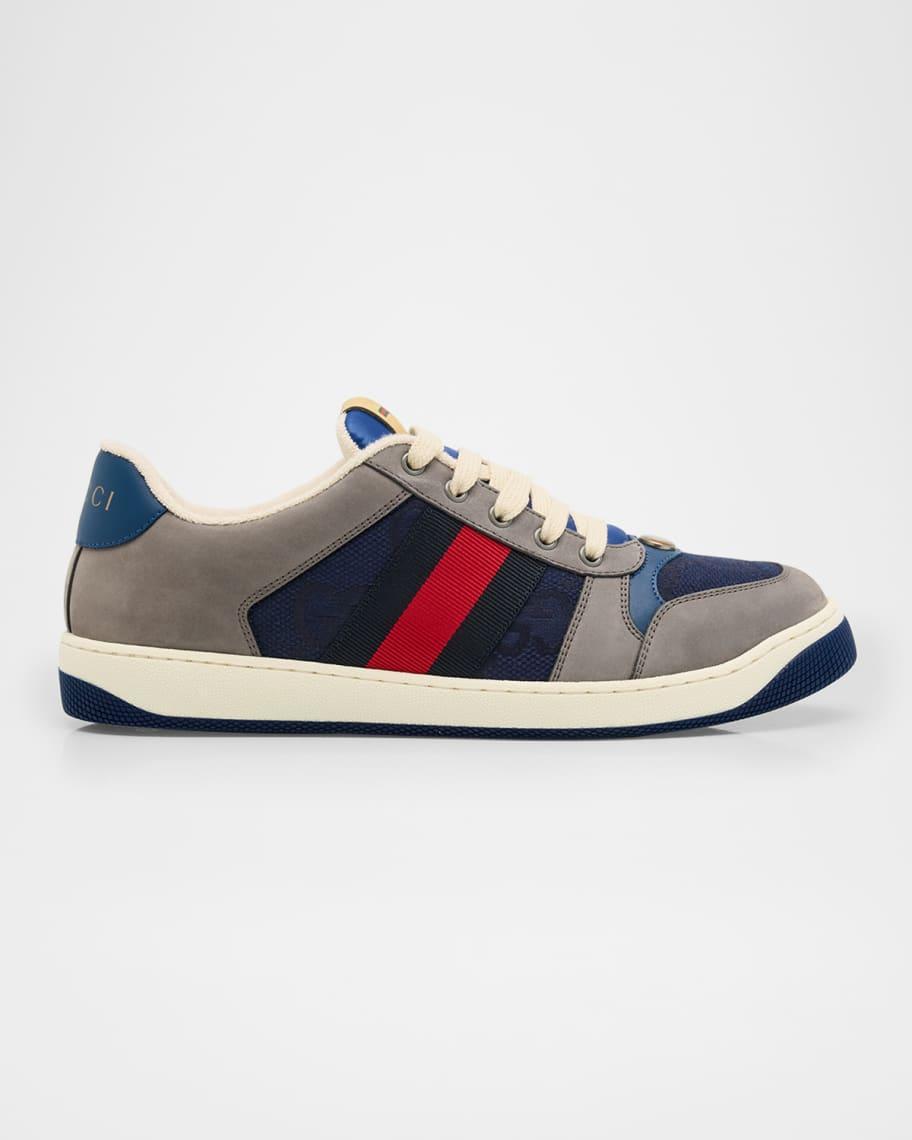 Mens Screener GG Canvas and Leather Sneakers Product Image