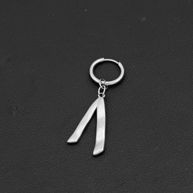 Silver Tone Hoop Drop Earring / Clip On Earring Product Image