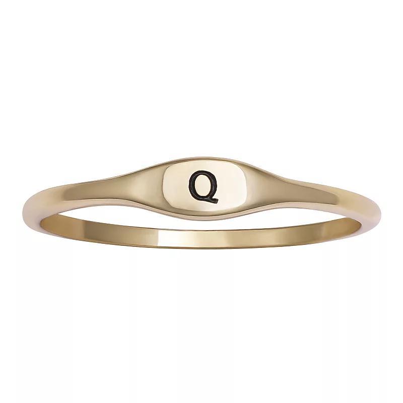 PRIMROSE Polished Oval Oxidized Initial Ring, Women's, Size: 9, Gold Tone I Product Image