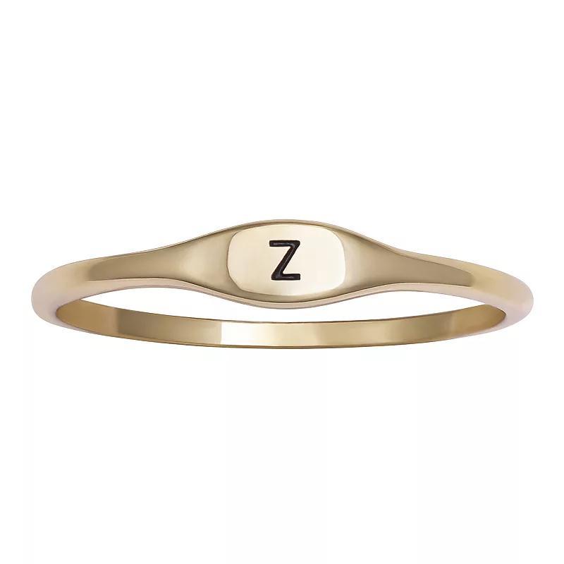 PRIMROSE Polished Oval Oxidized Initial Ring, Women's, Size: 9, Gold Tone G Product Image