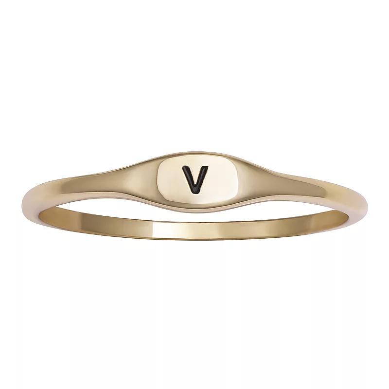 PRIMROSE Polished Oval Oxidized Initial Ring, Women's, Size: 9, Gold Tone G Product Image