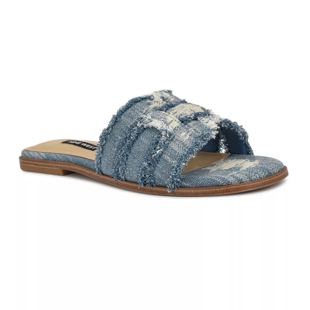 Nine West Germanny Women's Slip-On Casual Sandals, Size: 9, Blue Blue Product Image