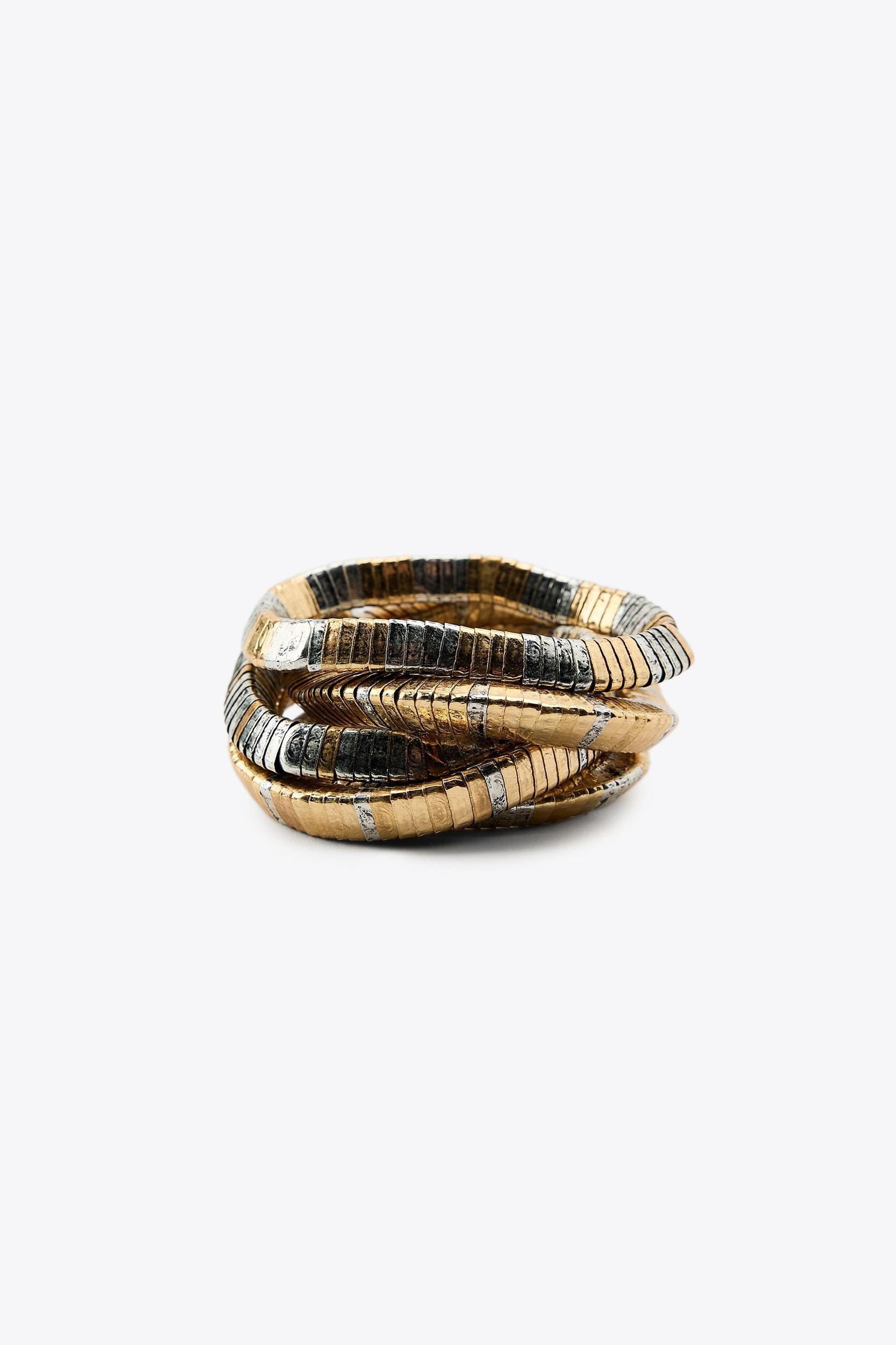 PACK OF ELASTIC BRACELETS WITH METAL PIECES Product Image