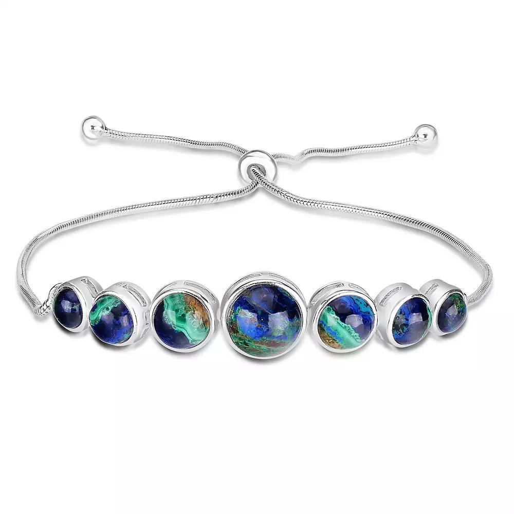 Gemistry Sterling Silver Gemstone Cabochon Adjustable Bracelet, Women's, Size: 5-9" ADJ, Azurite Product Image