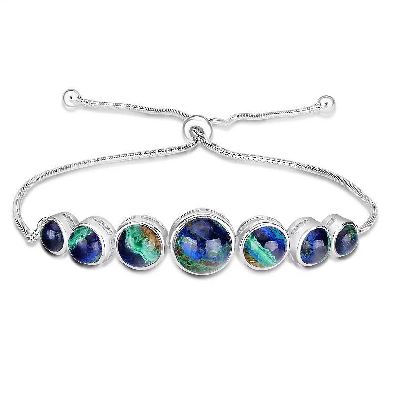Gemistry Sterling Silver Gemstone Cabochon Adjustable Bracelet, Women's, Size: 5-9" ADJ, Azurite Product Image
