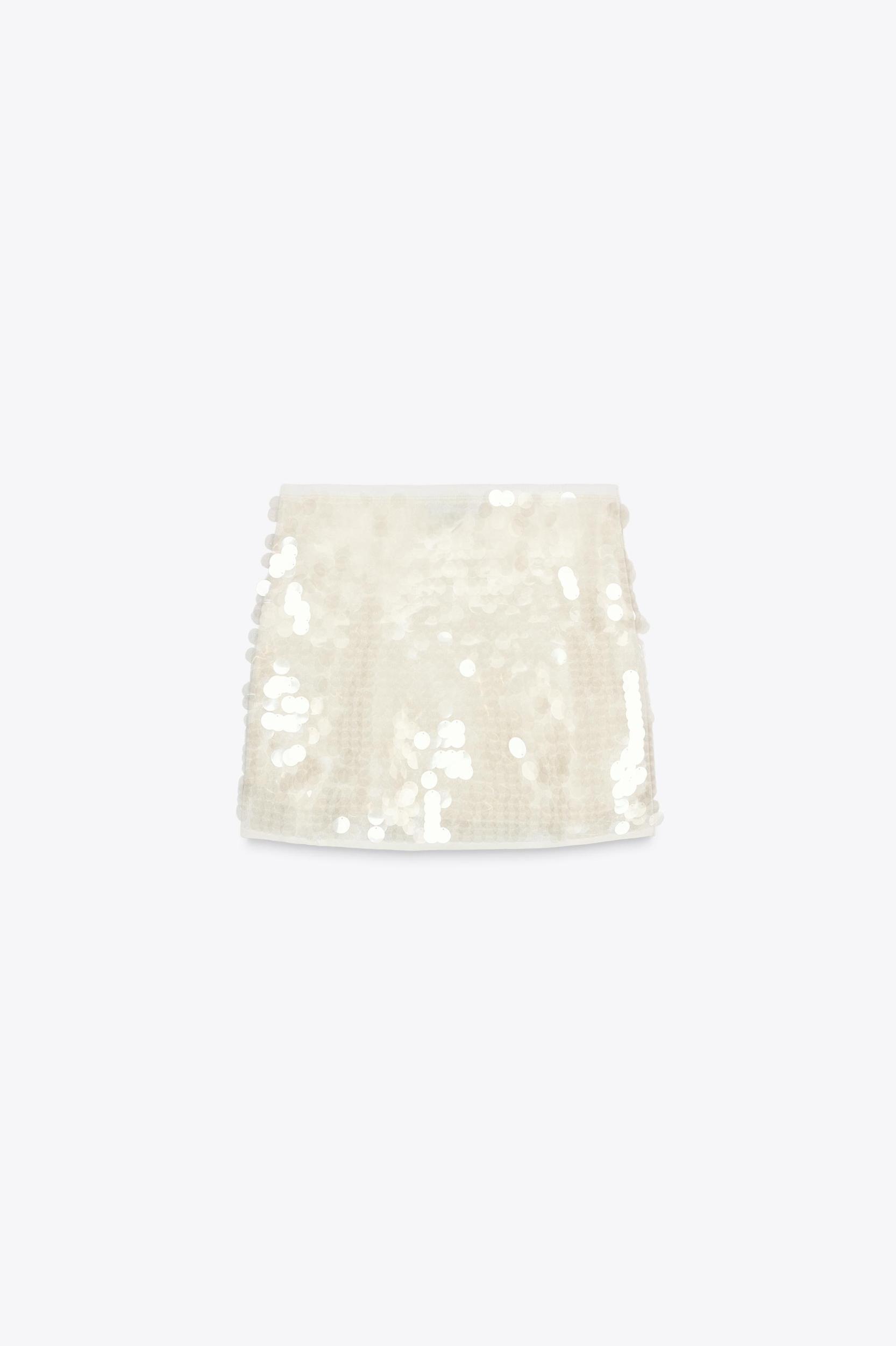 SEQUIN KNIT MINI SKIRT Product Image
