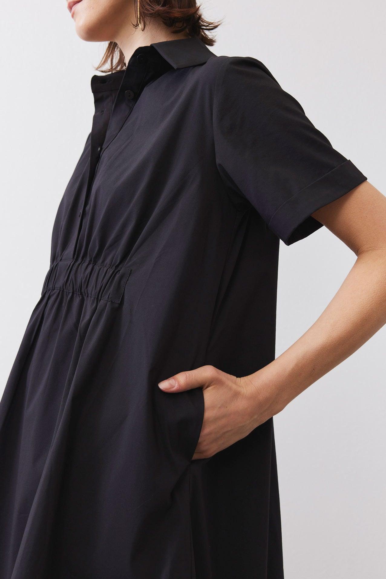 Oversized Pinch Waist Poplin Dress Product Image