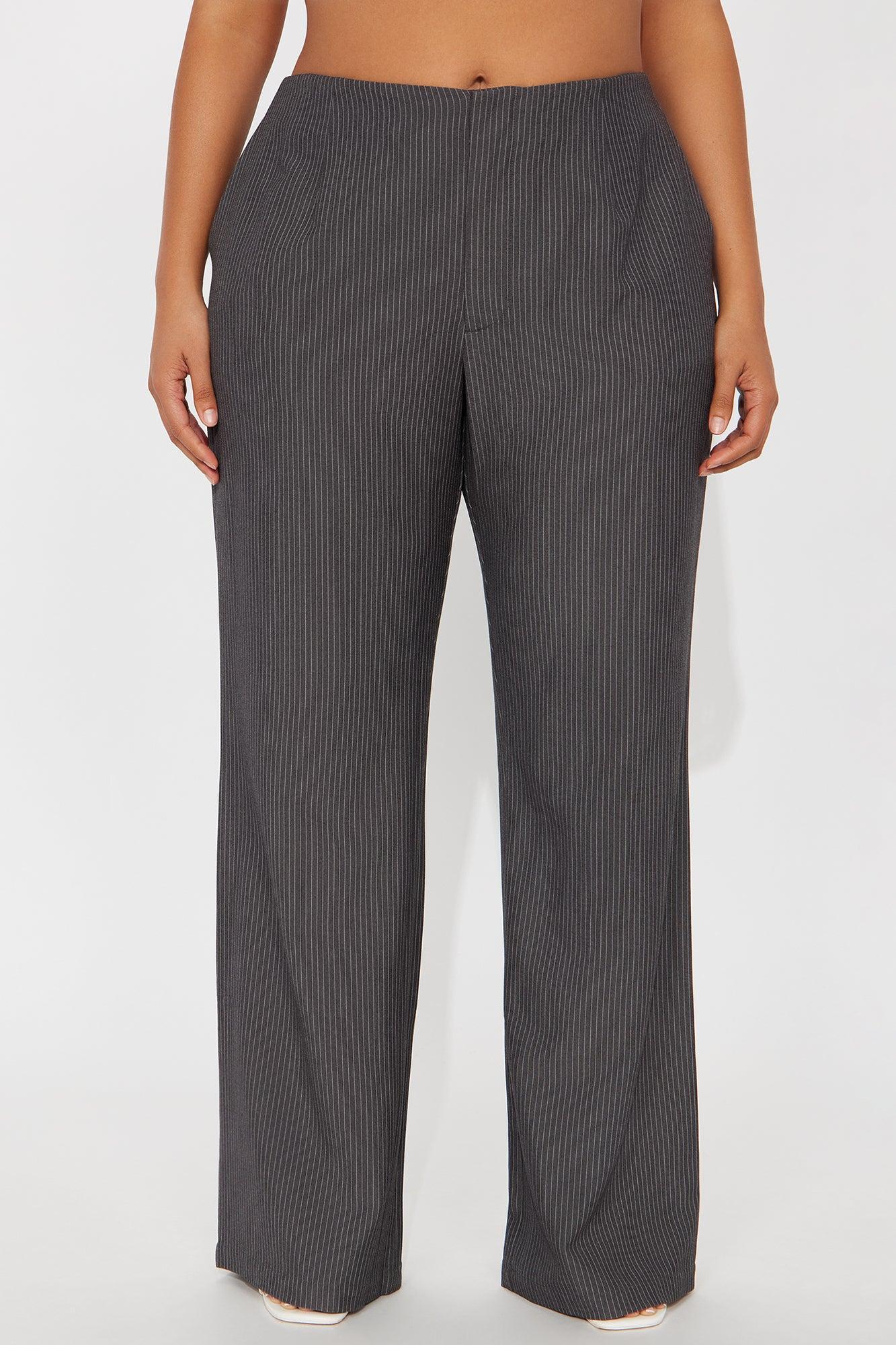 Vanessa Low Rise Pinstripe Trouser Pant 33 - Charcoal/combo Product Image