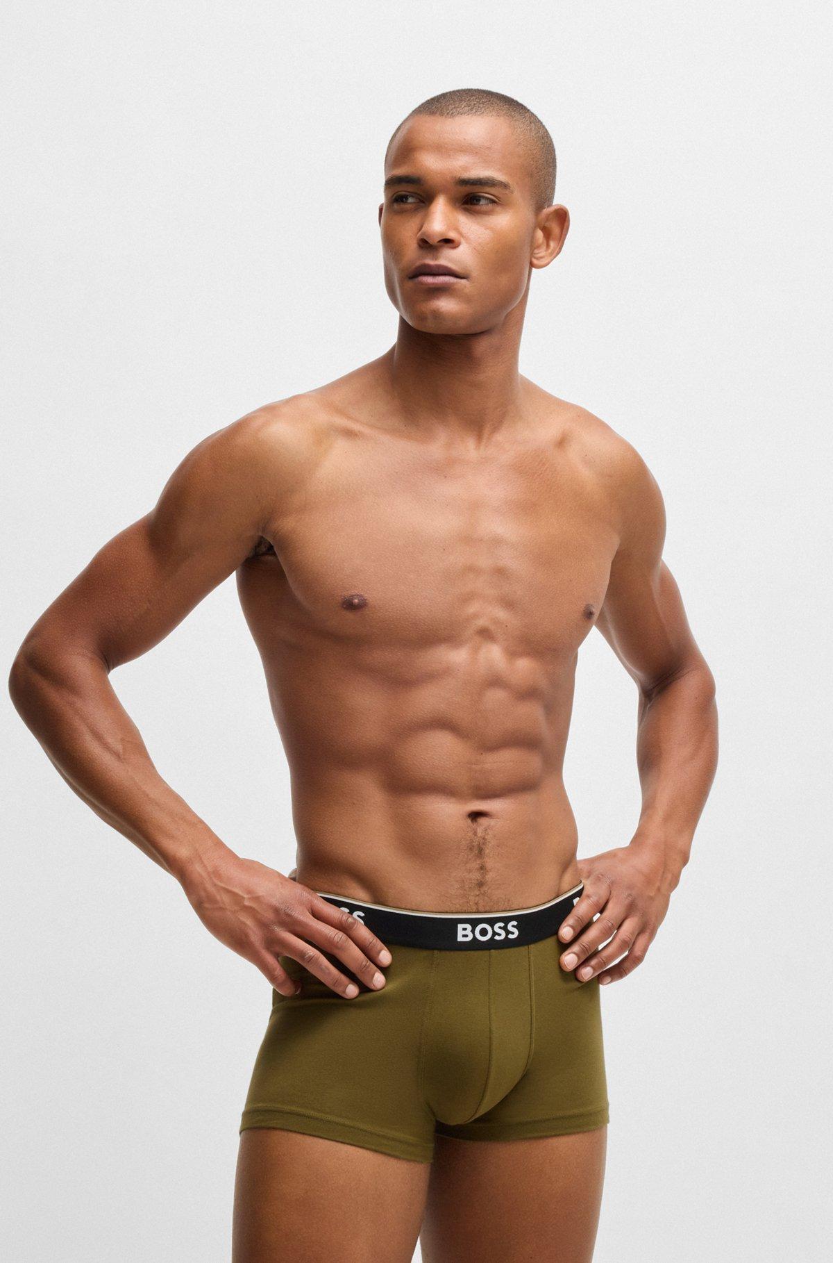 Three-pack of stretch-cotton trunks with logo waistbands Product Image