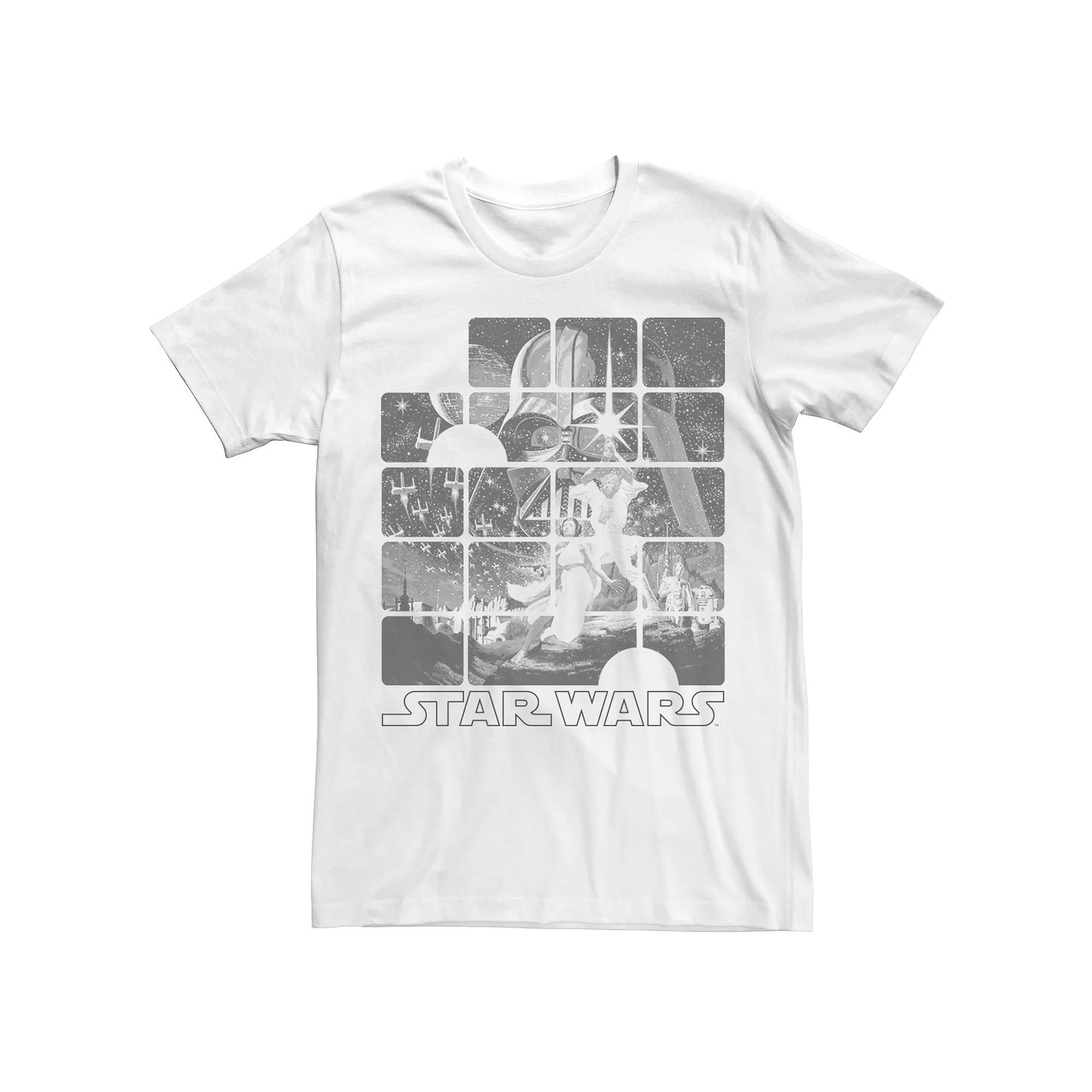 Men's Star Wars Movie Poster Split Panels Tee, Size: XXL, White Product Image