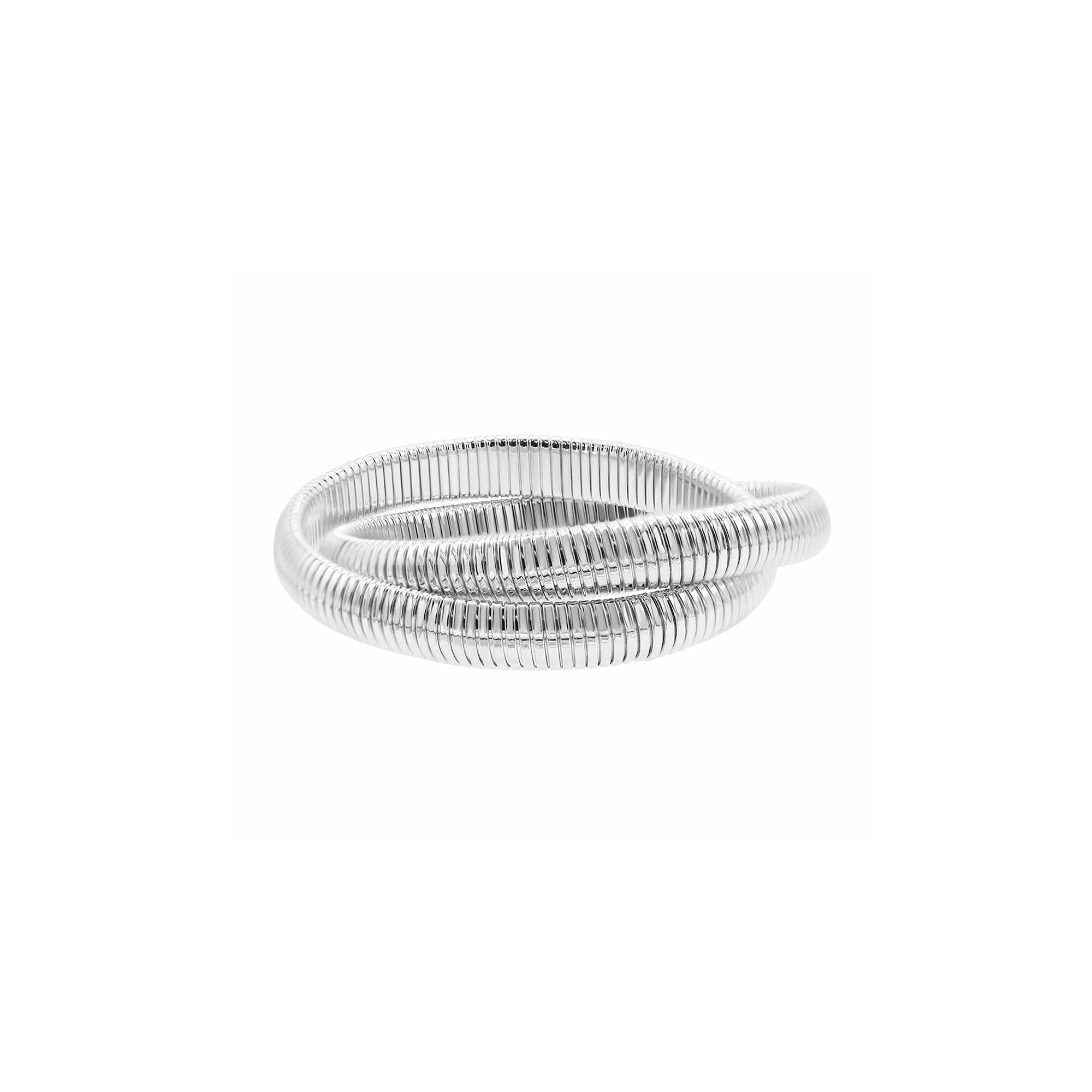 Adornia Silver Tone 2-Layer Omega Chain Bacelet, Women's, Size: 8" Product Image