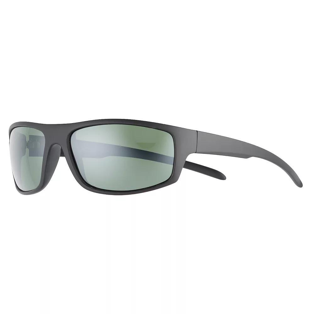 Men's Tek Gear® Black Framed Comfort Fit Polarized Wrap-Around Sunglasses Product Image