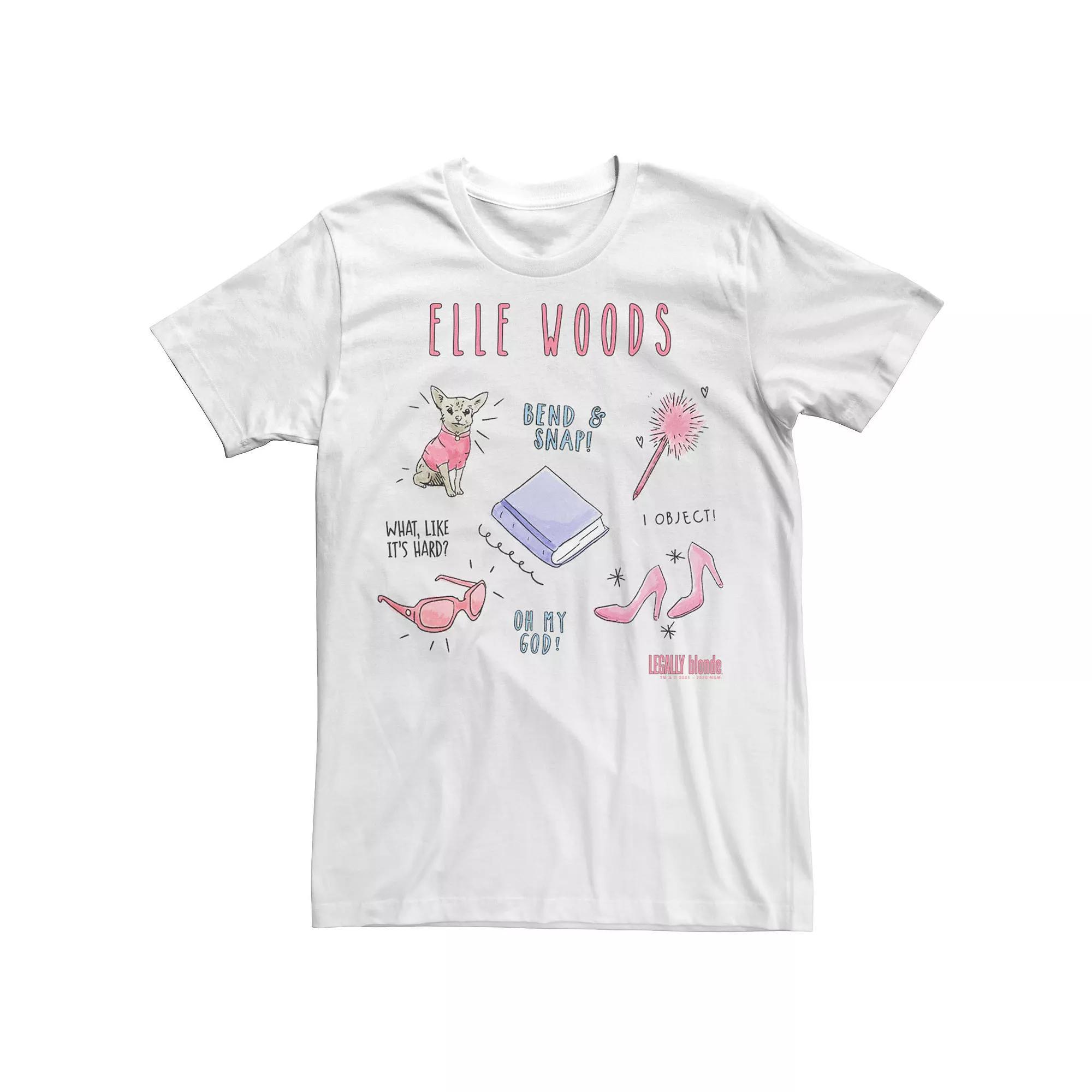 Men's Legally Blonde Elle Woods Sketches Tee, Size: XXL, White Product Image
