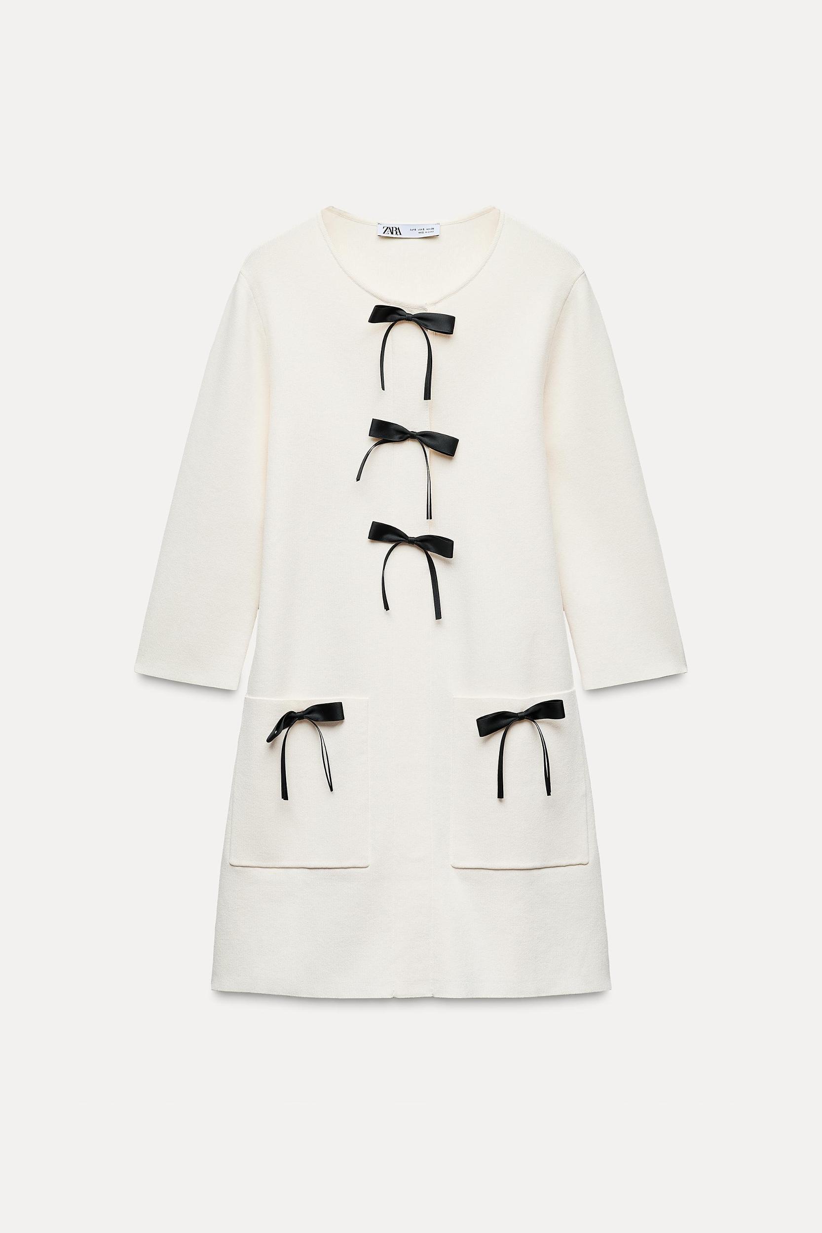 SHORT KNIT DRESS WITH BOWS Product Image