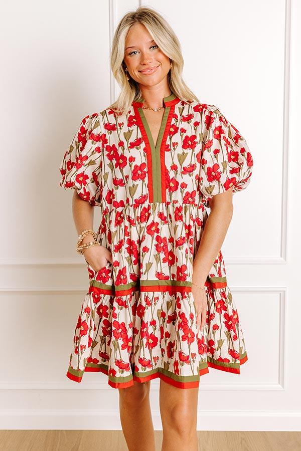 Fresh Horizon Floral Mini Dress in Rust Product Image