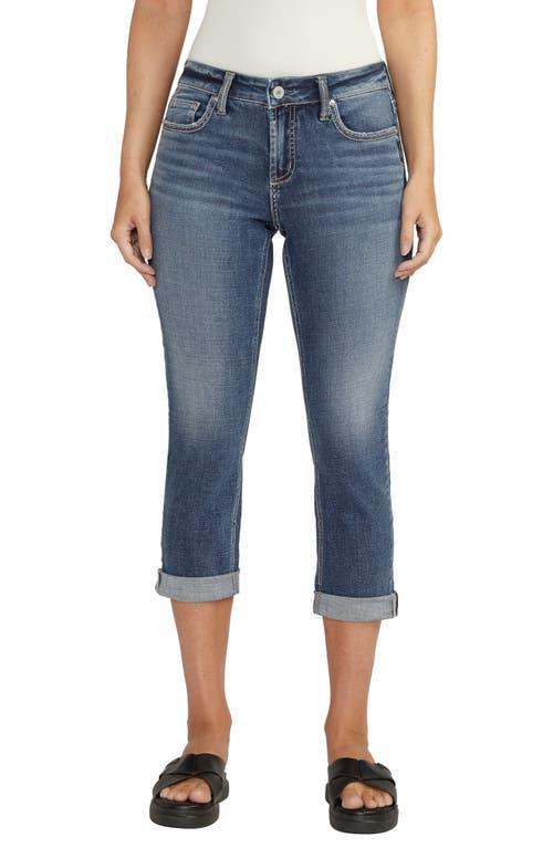 Silver Jeans Co. Womens Elyse Luxe Stretch Mid Rise Comfort Fit Denim Capri Product Image
