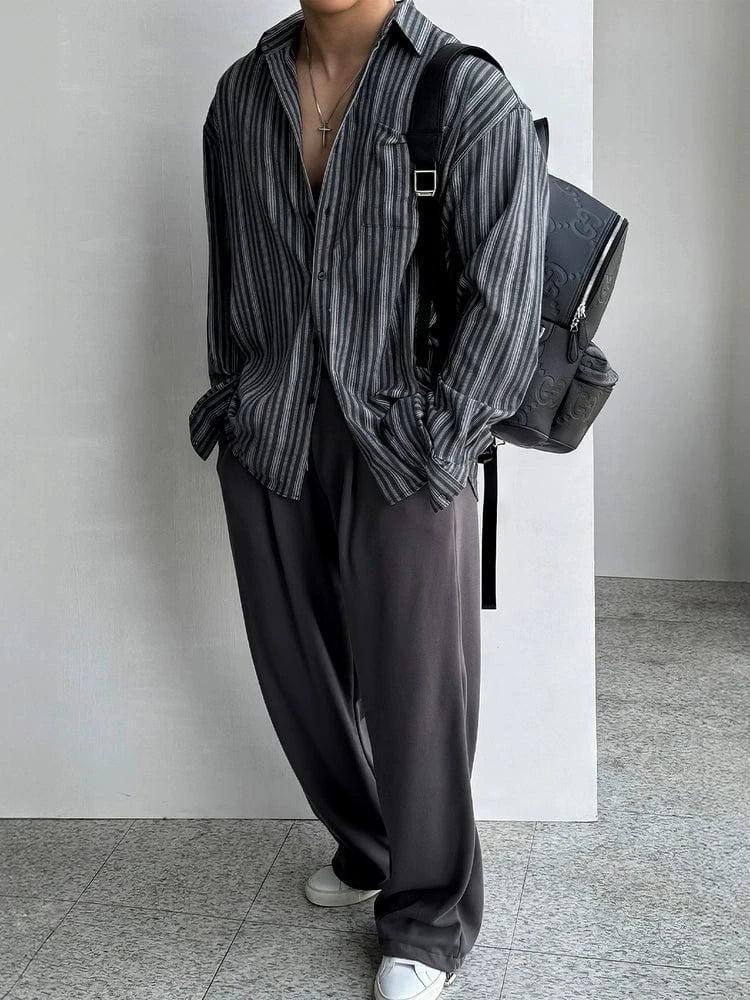 RT No. 13061 STRIPED BUTTON-UP SHIRT Product Image