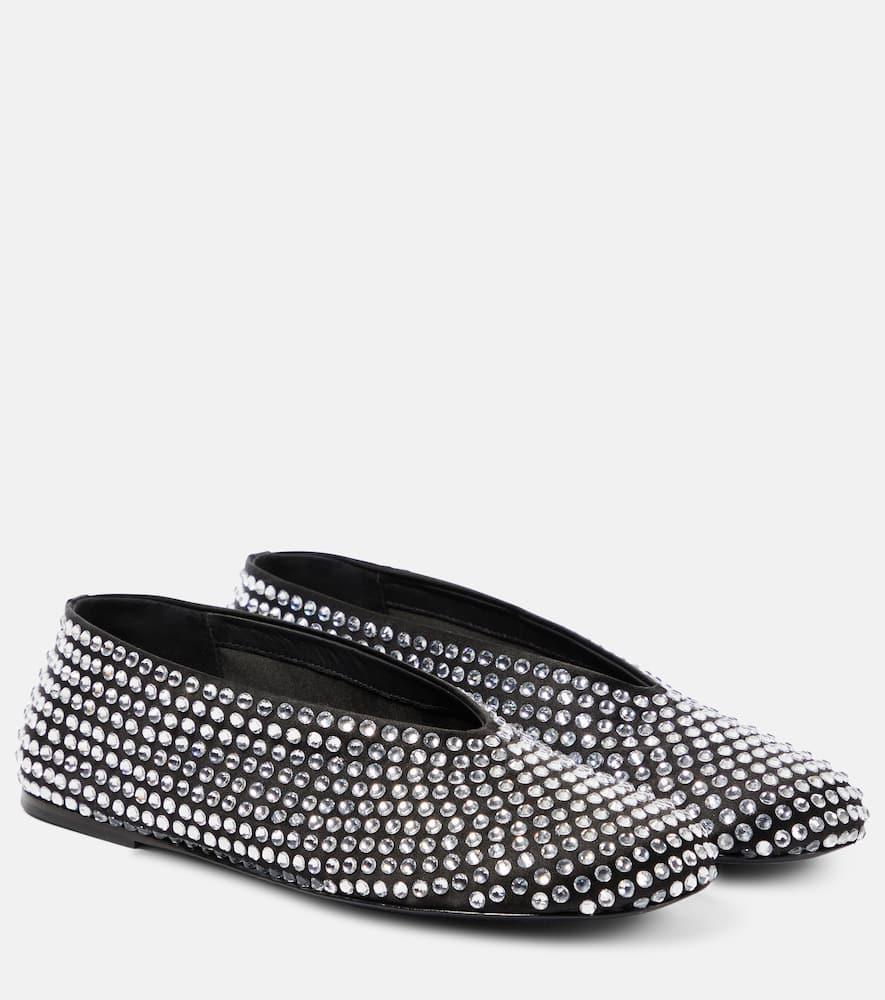 KHAITE Marcy Crystal-embellished Flats In Black Product Image