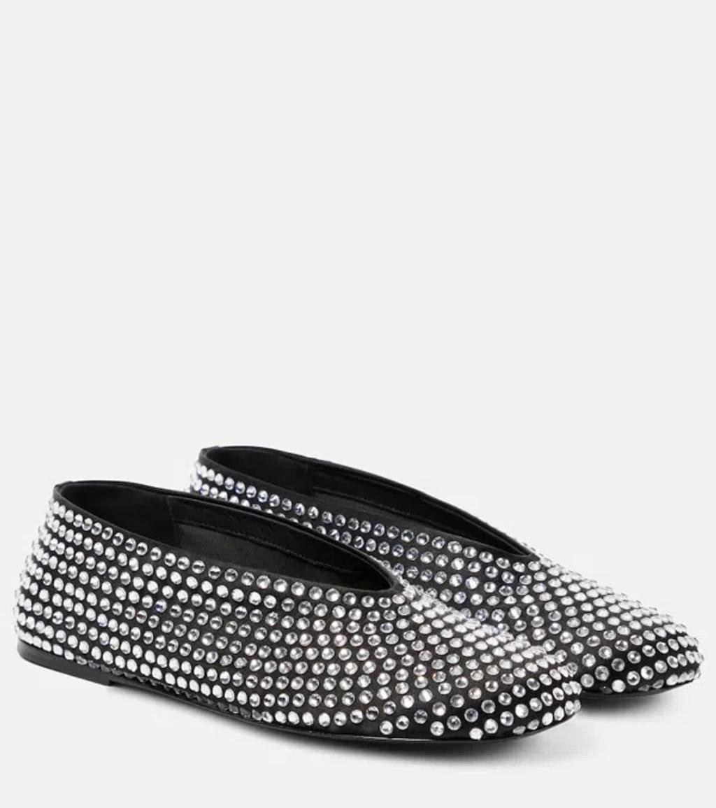 KHAITE Marcy Crystal-embellished Flats In Black Product Image